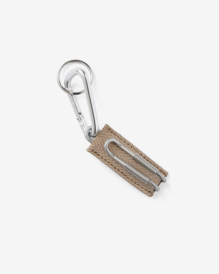 ED ROBERT JUDSON / CLIX - SPRING CLIP KEY HOLDER - HERRINGBONE / BEIGE