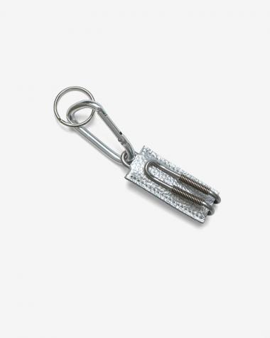  / CLIX - SPRING CLIP KEY HOLDER - PEBBLE GRAIN / SILVER