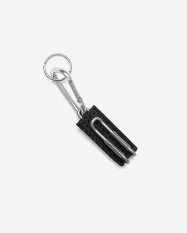  / CLIX - SPRING CLIP KEY HOLDER - CHAIN GRAIN / BLACK