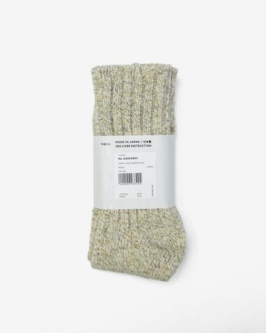 YAECA (MEN) / Cotton Wool Ribbed Socks / BEIGE