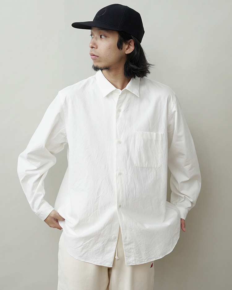 YAECA (MEN) / WIDE - BUTTON SHIRT / WHITE