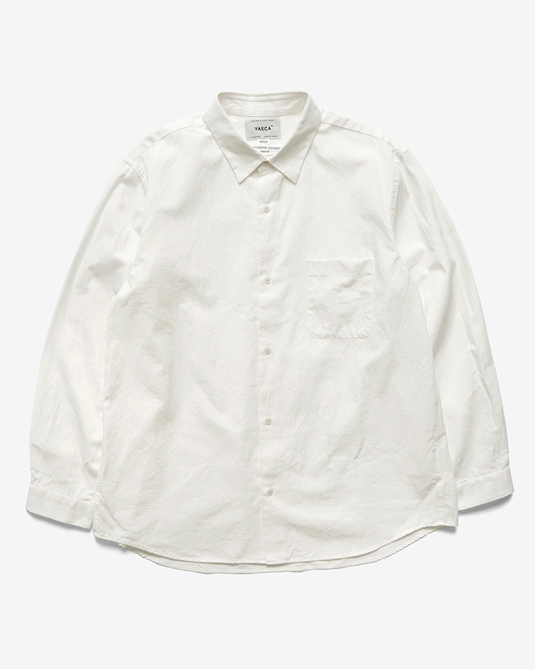 YAECA (MEN) / WIDE - BUTTON SHIRT / WHITE