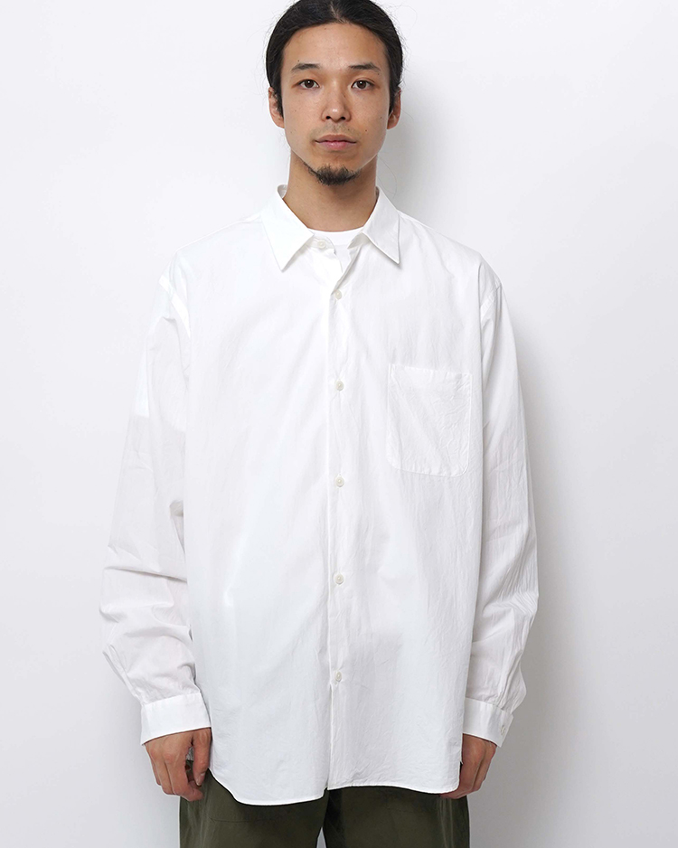 YAECA (MEN) / WIDE - BUTTON SHIRT / WHITE