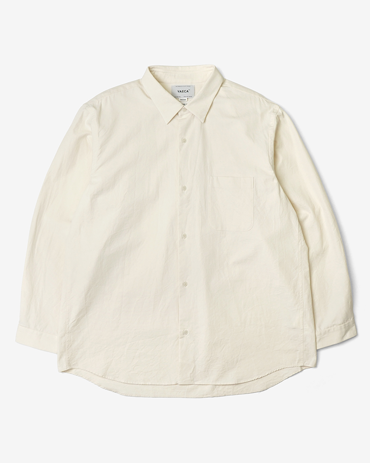 YAECA (MEN) / WIDE - BUTTON SHIRT  / NATURAL