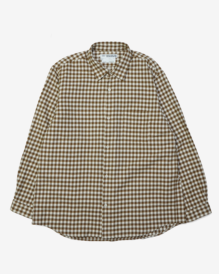 YAECA (MEN) / WIDE - BUTTON SHIRT / BROWN-CH