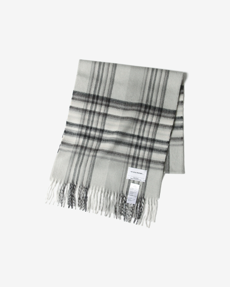 THE INOUE BROTHERS... / Brushed Scarf / CHECKERED GREY