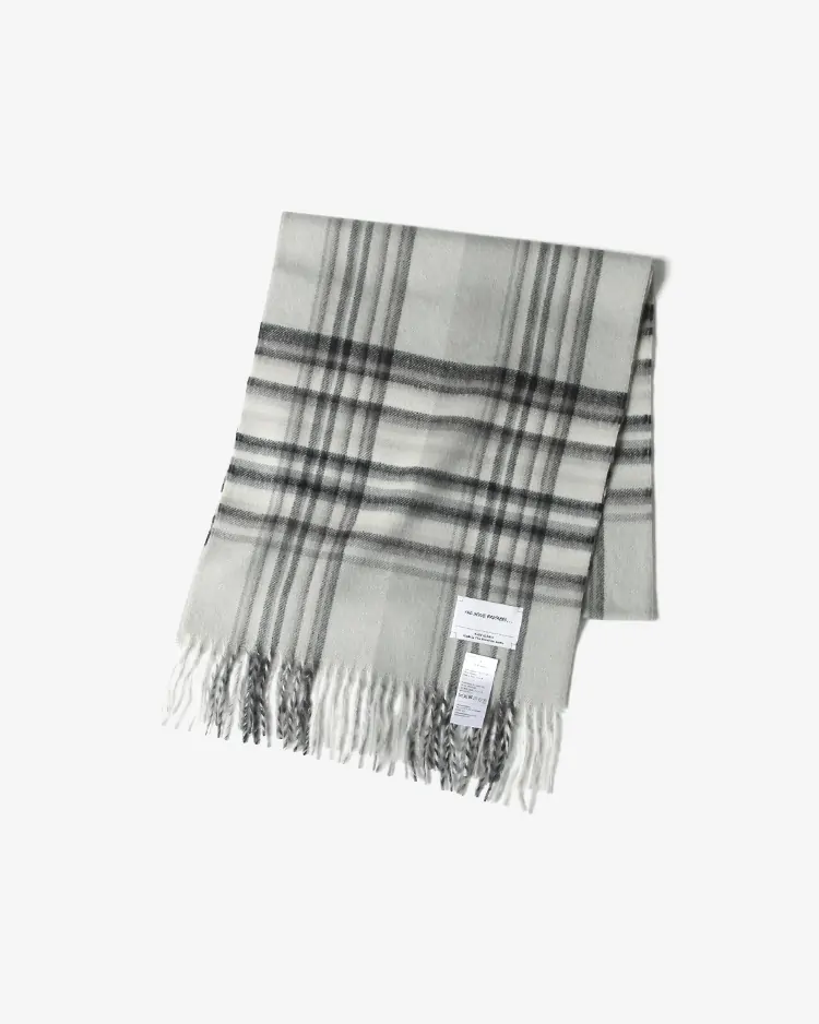 THE INOUE BROTHERS... / Brushed Scarf / CHECKERED GREY