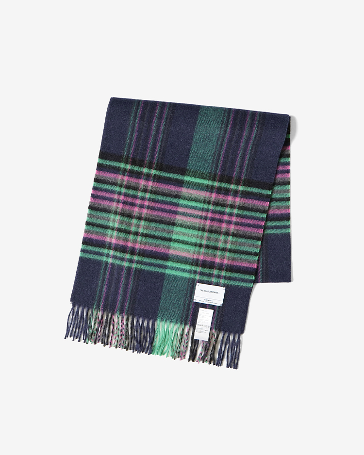 THE INOUE BROTHERS... / Brushed Scarf / CHECKERED GREEN