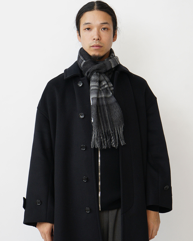 THE INOUE BROTHERS... / Brushed Scarf / CHECKED BLACK