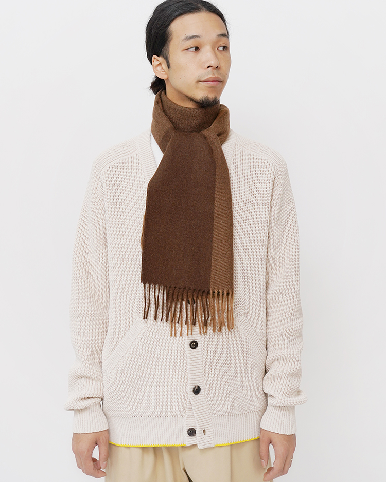 THE INOUE BROTHERS... / Brushed Scarf / BLOCK BROWN