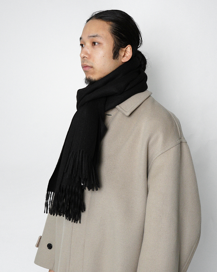 THE INOUE BROTHERS... / Large Brushed Stole / PURE BLACK