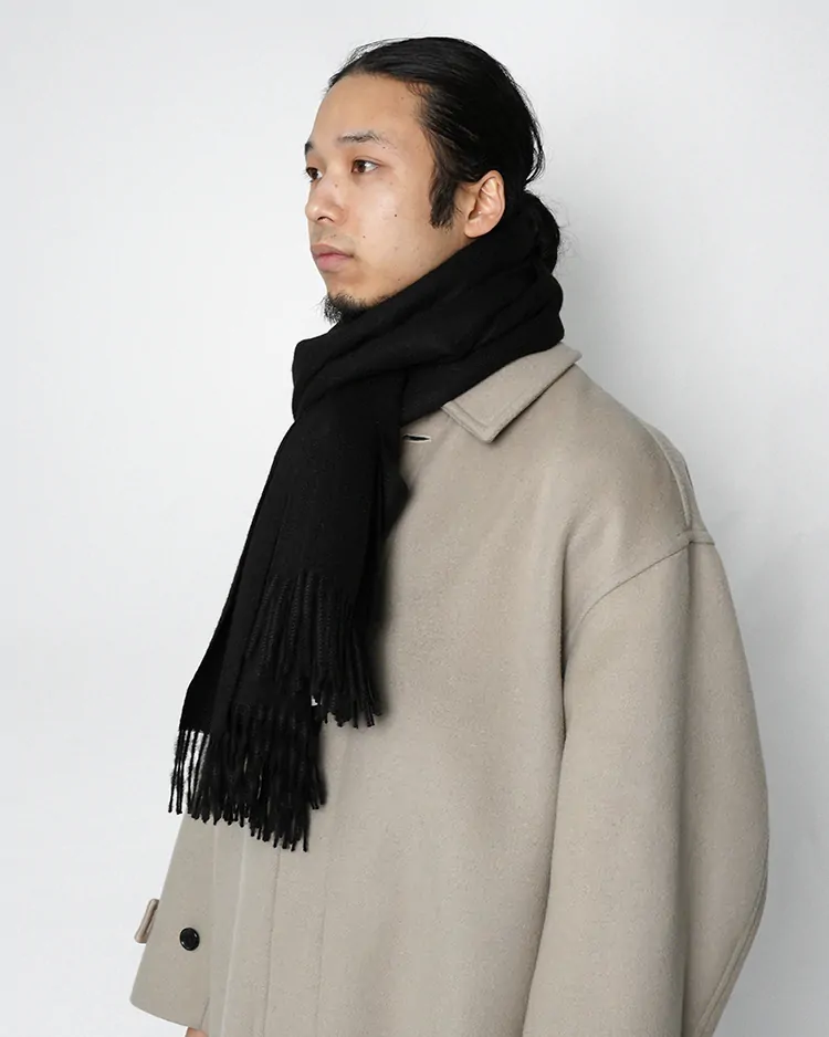 THE INOUE BROTHERS... / Large Brushed Stole / PURE BLACK