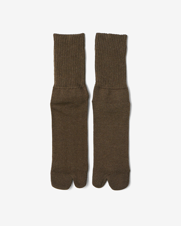 Sillage / 3p tabi socks / MELANGE BROWN 