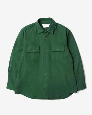 YAECA (MEN) / BUTTON SHIRT-FLAP POCKET / GREEN