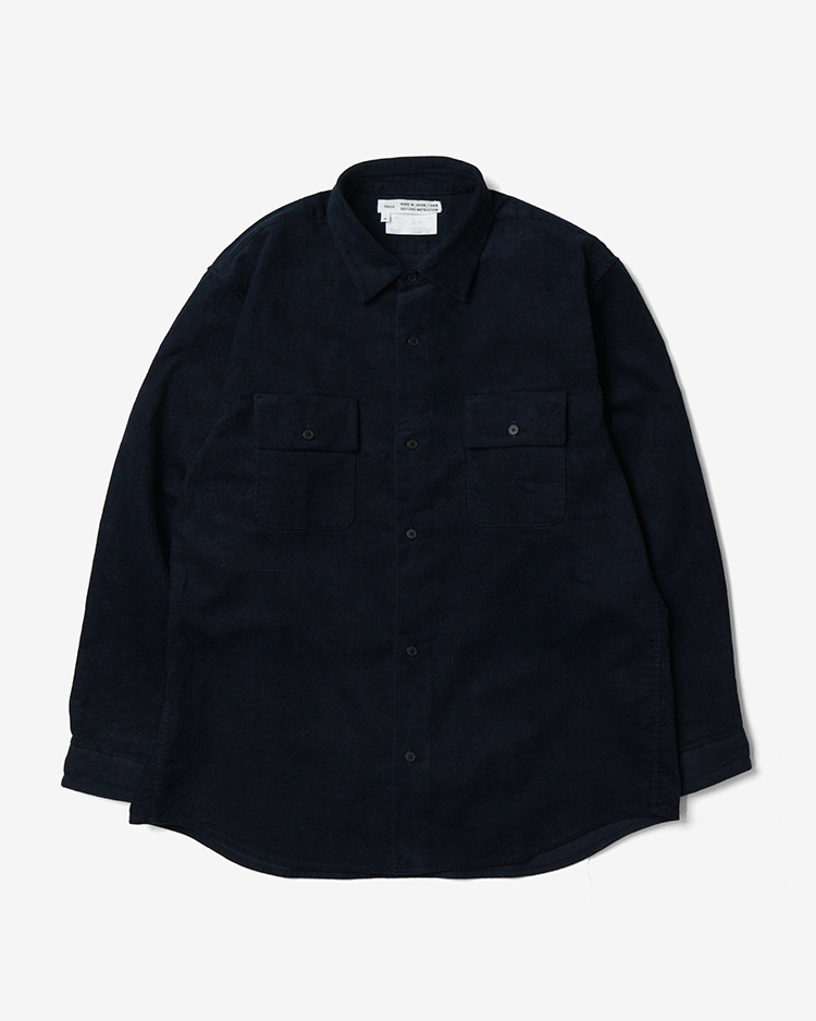 YAECA (MEN) / BUTTON SHIRT-FLAP POCKET / NAVY