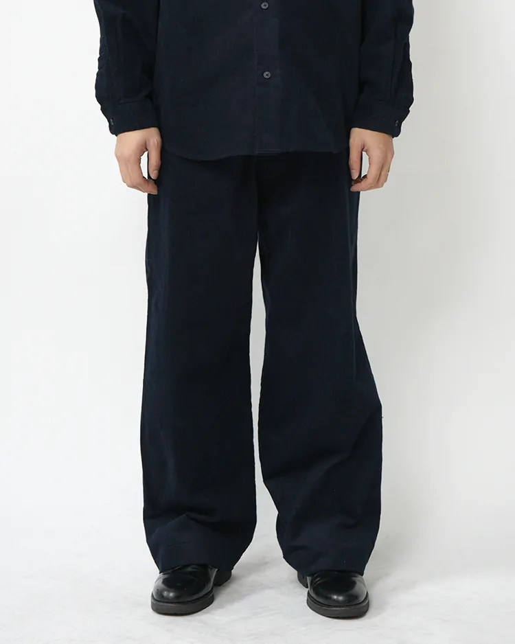 YAECA (MEN) / WIDE STRAIGHT - Corduroy Pants / NAVY