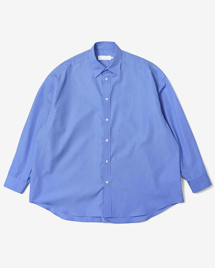 Graphpaper (WOMEN) / High Count Broad L/S Oversized Regular Collar Shirt / BLUE