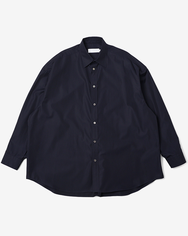 Graphpaper (WOMEN) / High Count Broad L/S Oversized Regular Collar Shirt / NAVY