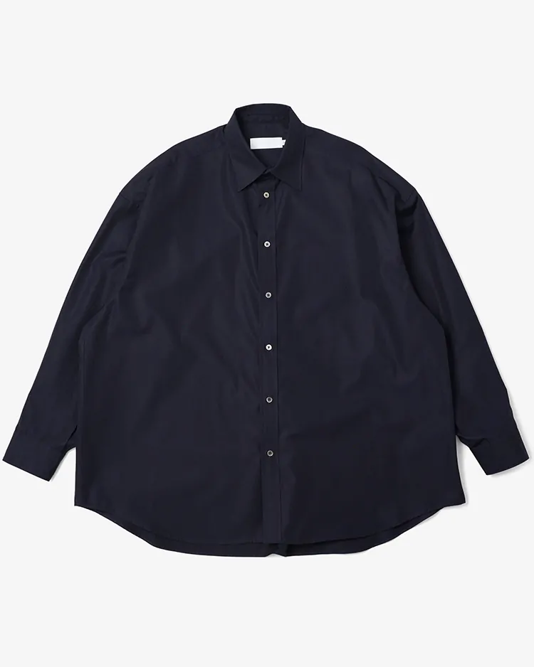 Graphpaper (WOMEN) / High Count Broad L/S Oversized Regular Collar Shirt / NAVY