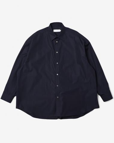  / High Count Broad L/S Oversized Regular Collar Shirt / NAVY