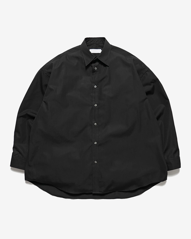 Graphpaper (WOMEN) / High Count Broad L/S Oversized Regular Collar Shirt / BLACK