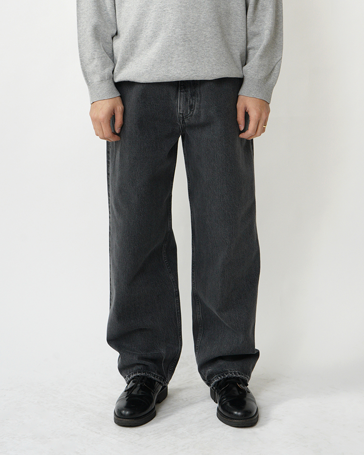 YLÈVE(MEN) / 13.5oz DENIM BAGGY / GREY