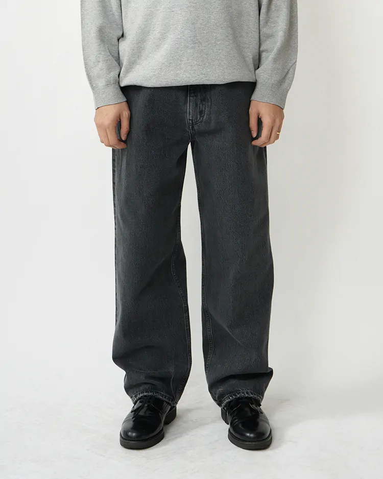 YLÈVE (MEN) / 13.5oz DENIM BAGGY / GREY