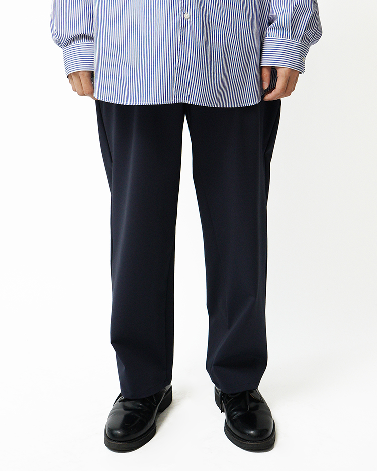 Graphpaper (MEN) / Compact Ponte Wide Tapered Chef Pants / NAVY