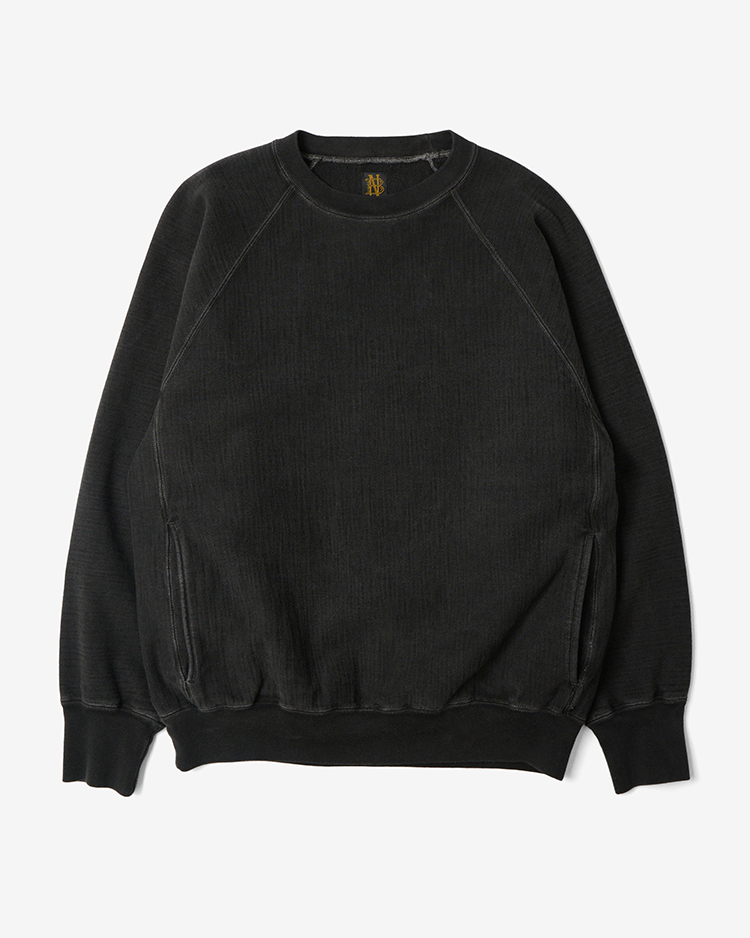 BATONER (MEN) / JUMBERCA URAKE FADE COLOR CREW NECK / FADE BLACK