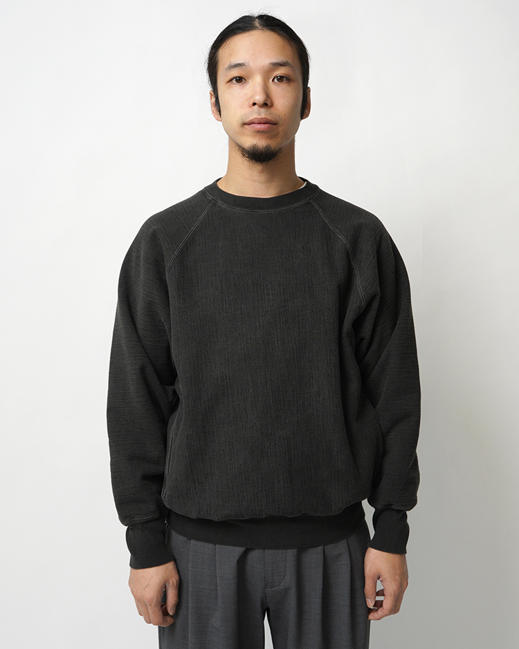 BATONER (MEN) / JUMBERCA URAKE FADE COLOR CREW NECK / FADE BLACK