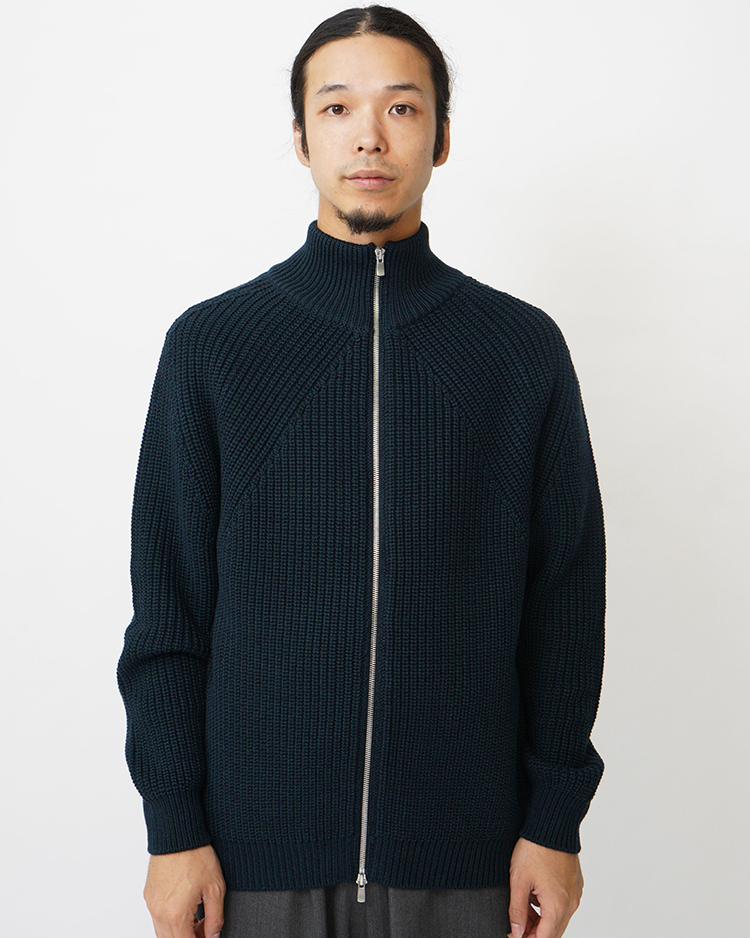 BATONER (MEN) / SIGNATURE DRIVES KNIT / DARK GREEN × NAVY
