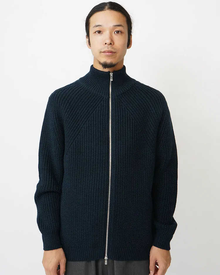 BATONER (MEN) / SIGNATURE DRIVES KNIT / DARK GREEN × NAVY