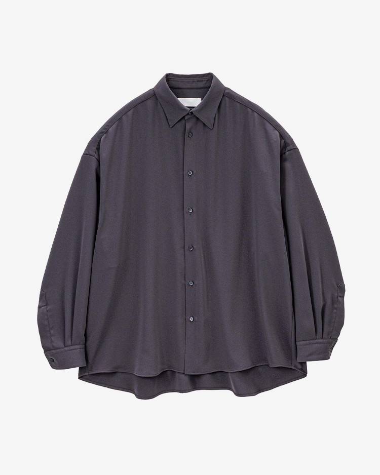 Graphpaper (WOMEN) / Satin Oversized Regular Collor Shirt / C.GRAY