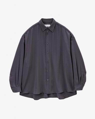  / Satin Oversized Regular Collor Shirt / C.GRAY