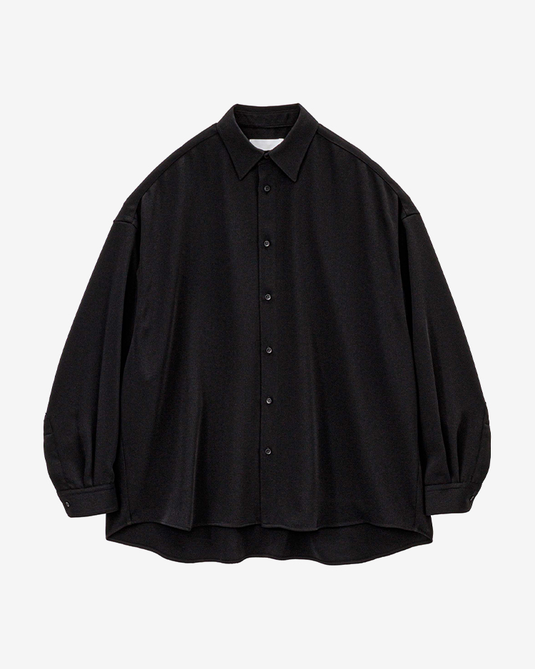 Graphpaper (WOMEN) / Satin Oversized Regular Collor Shirt / BLACK