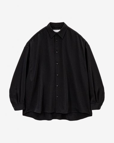 Graphpaper (WOMEN) / Satin Oversized Regular Collor Shirt / BLACK