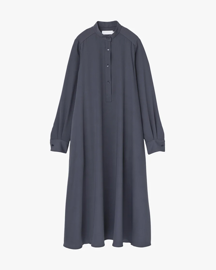 Graphpaper (WOMEN) / Satin Band Collar Dress / C.GRAY