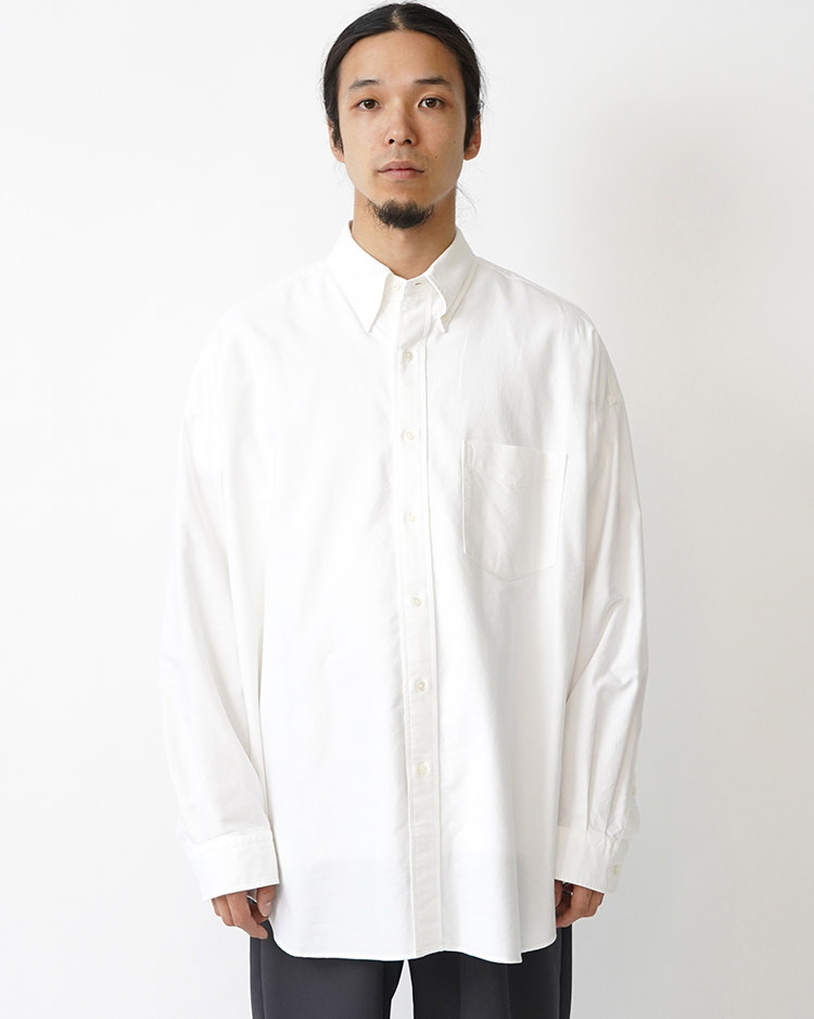 Graphpaper (MEN) / Oxford L/S Oversized B.D Shirt / WHITE