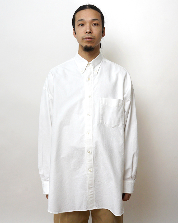Graphpaper (MEN) / Oxford L/S Oversized B.D Shirt / WHITE