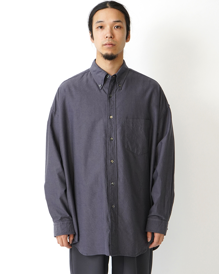 Graphpaper (MEN) / Oxford L/S Oversized B.D Shirt / GRAY