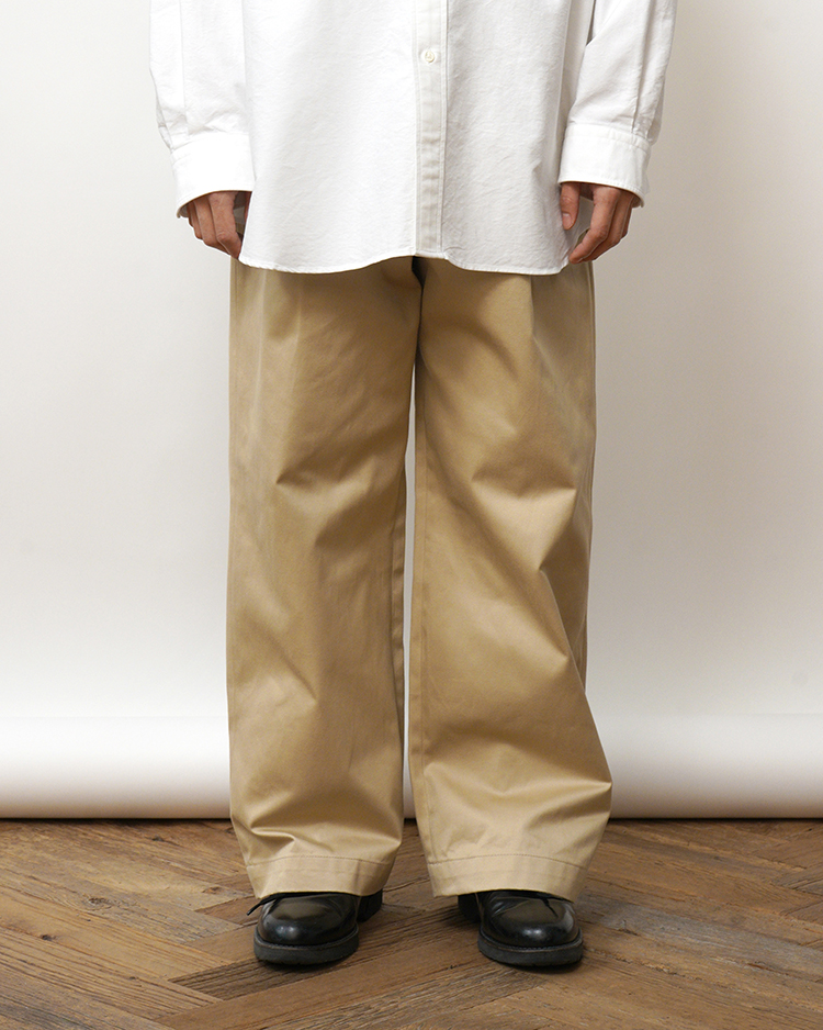 Graphpaper (MEN) / Westpoint Chino Wide Straight Trousers / BEIGE