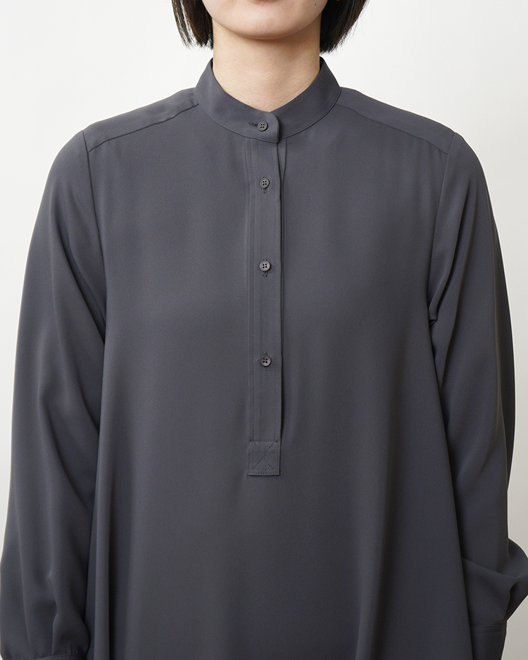 Graphpaper (WOMEN) / Satin Band Collar Dress / C.GRAY