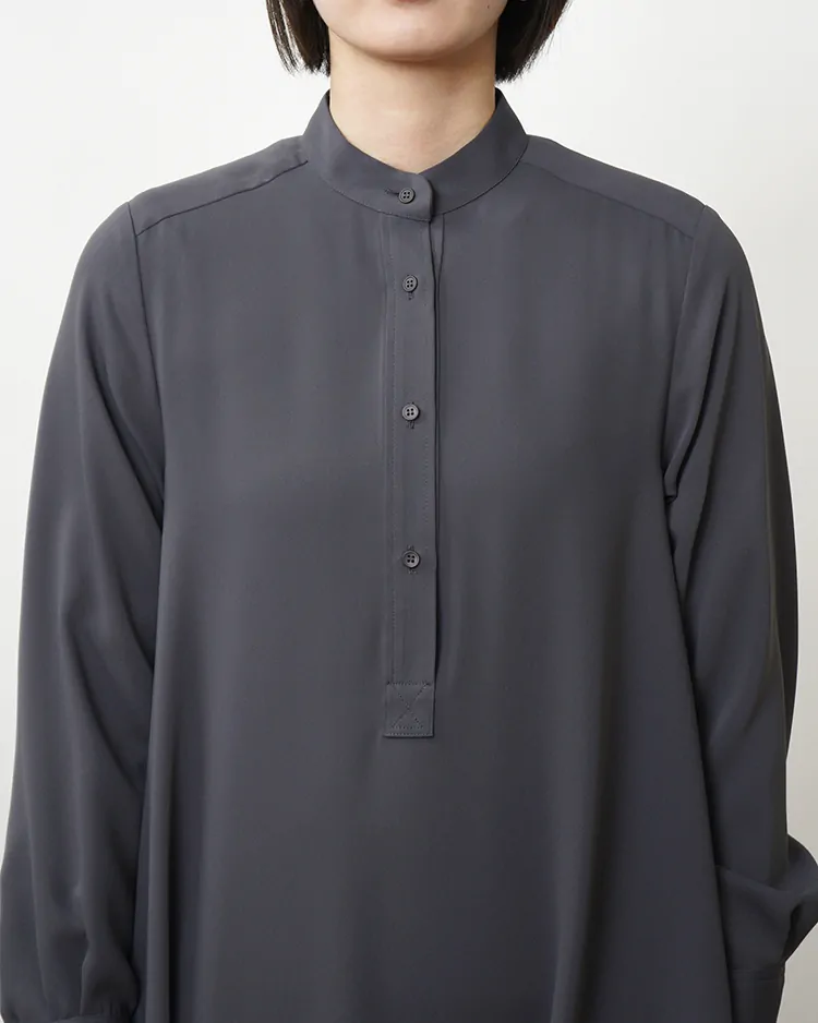 Graphpaper (WOMEN) / Satin Band Collar Dress / C.GRAY