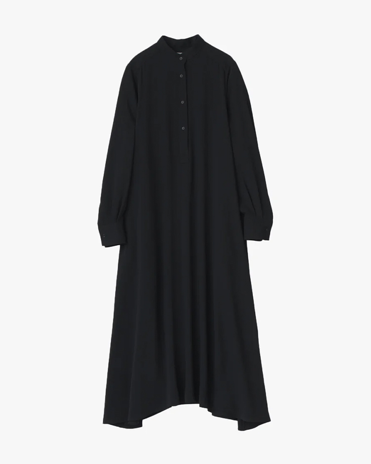 Graphpaper (WOMEN) / Satin Band Collar Dress / BLACK