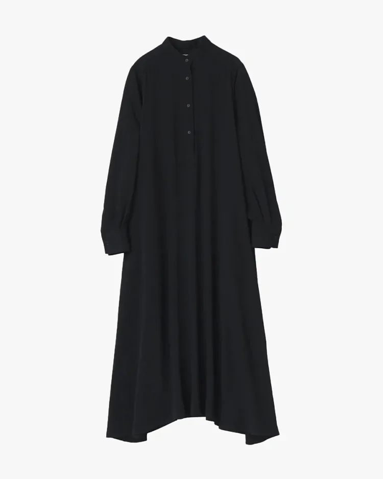 Graphpaper (WOMEN) / Satin Band Collar Dress / BLACK