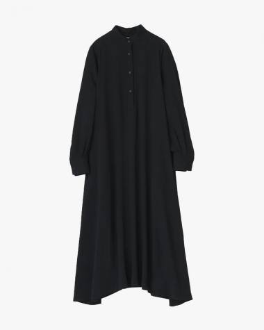 Graphpaper (WOMEN) / Satin Band Collar Dress / BLACK