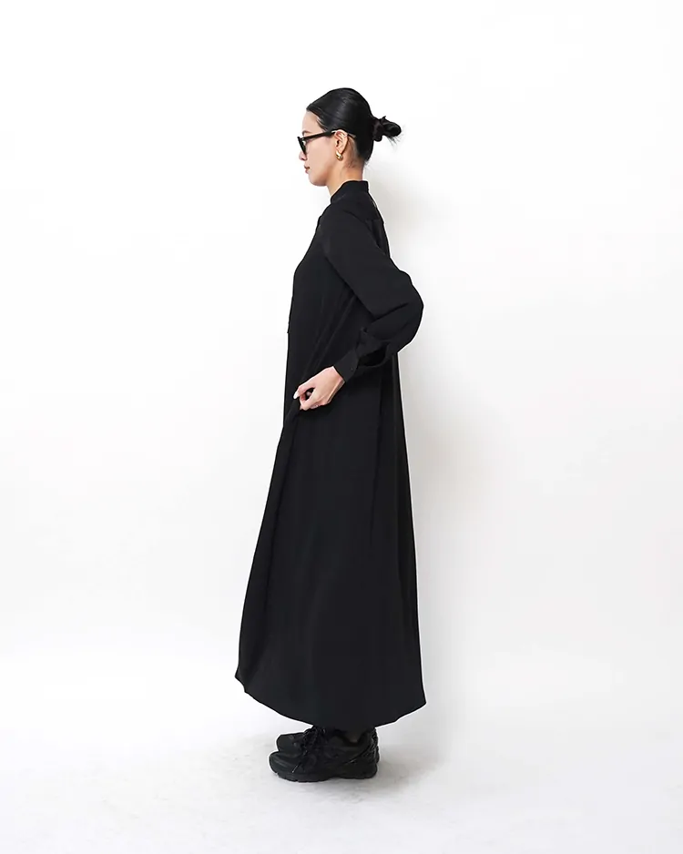 Graphpaper (WOMEN) / Satin Band Collar Dress / BLACK