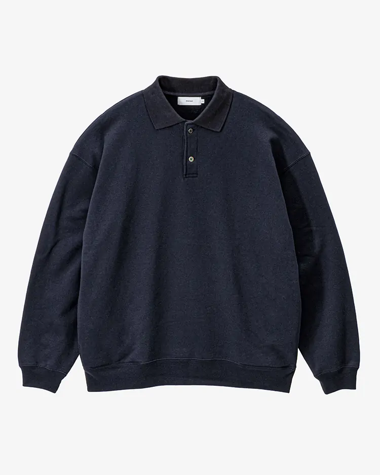 Graphpaper (MEN) / AZUMA Terry Pullover Polo Sweat / NAVY