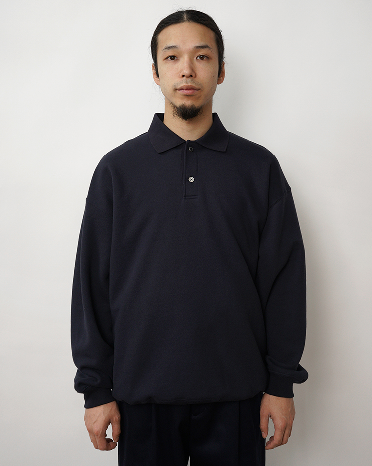 Graphpaper (MEN) / AZUMA Terry Pullover Polo Sweat / NAVY