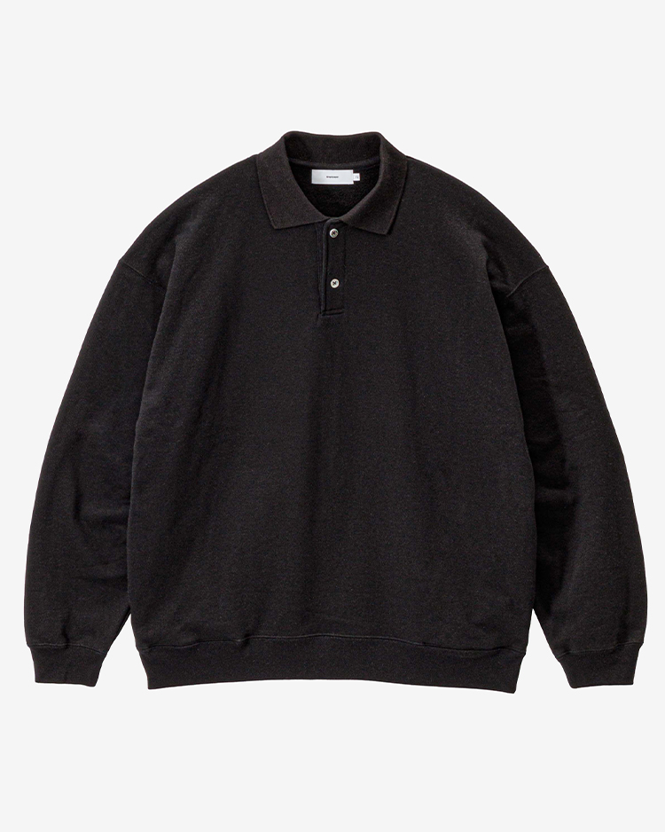 Graphpaper (MEN) / AZUMA Terry Pullover Polo Sweat / BLACK